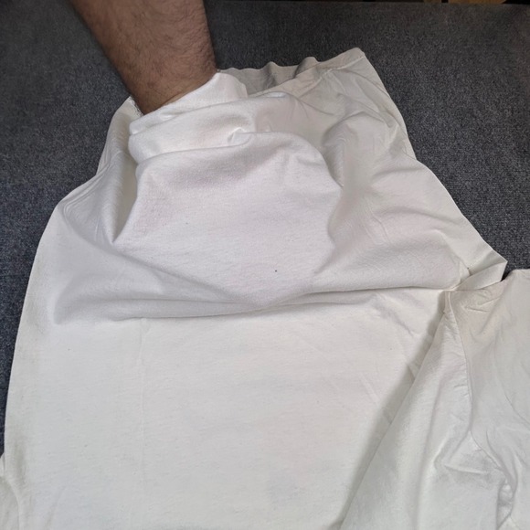 Vintage Adidas Embroidered Logo T-Shirt White Navy Red Mens Large 90s Retro - Picture 7 of 7